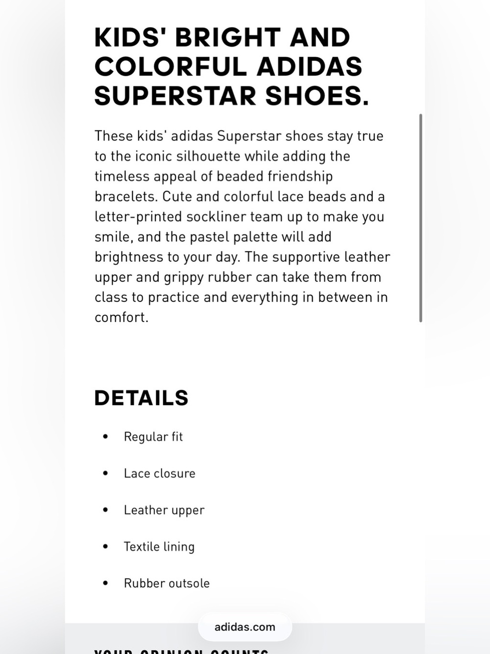 adidas Kids Shell Toe Superstar Colorful Sneakers - Picture 9 of 9
